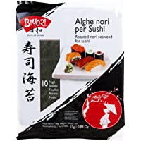 Los mejores  - Biyori algas para sushi 1 paquete de 10 hojas (25gramos)